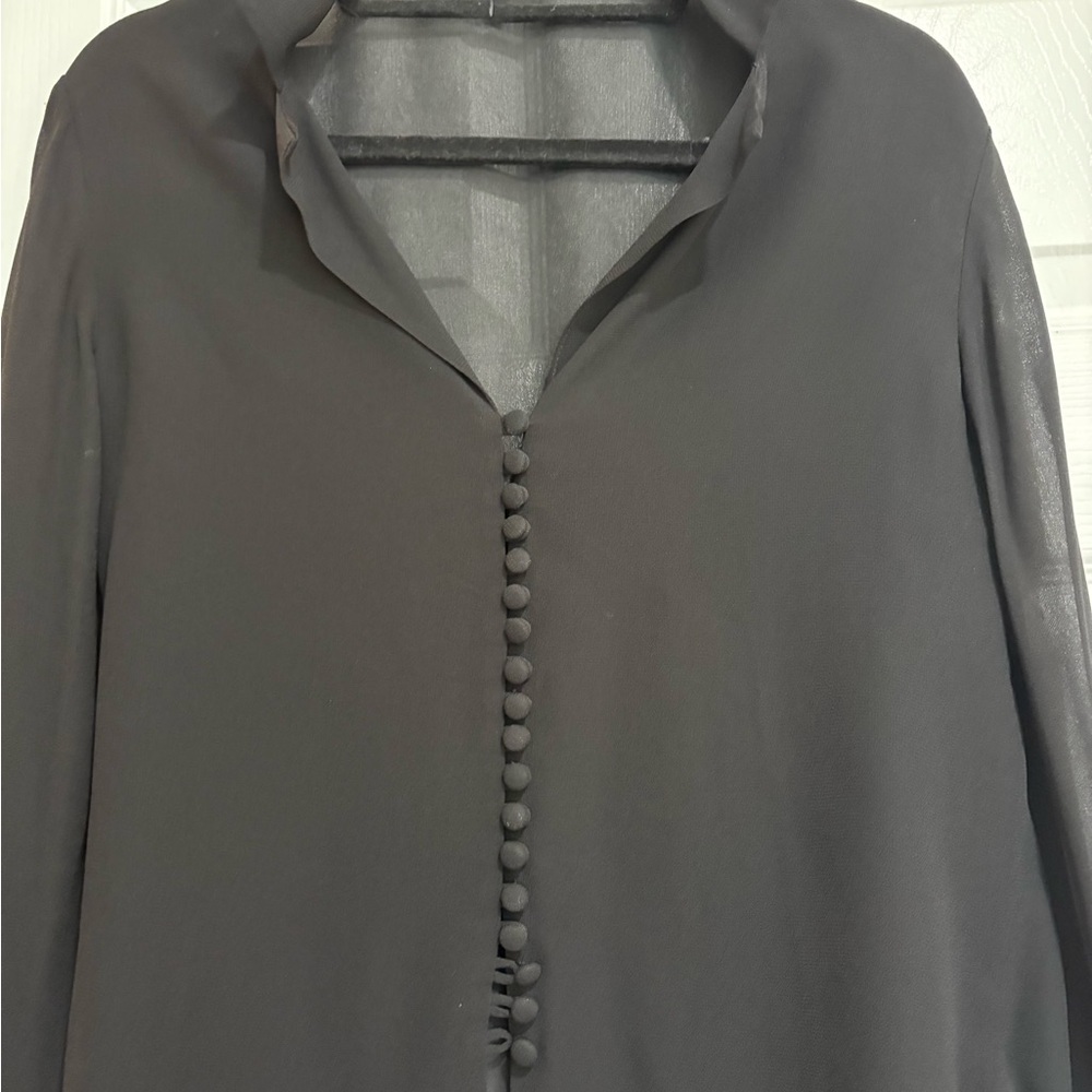 Reformation Blouse, Semi Sheer Button Up - Picture 3 of 6